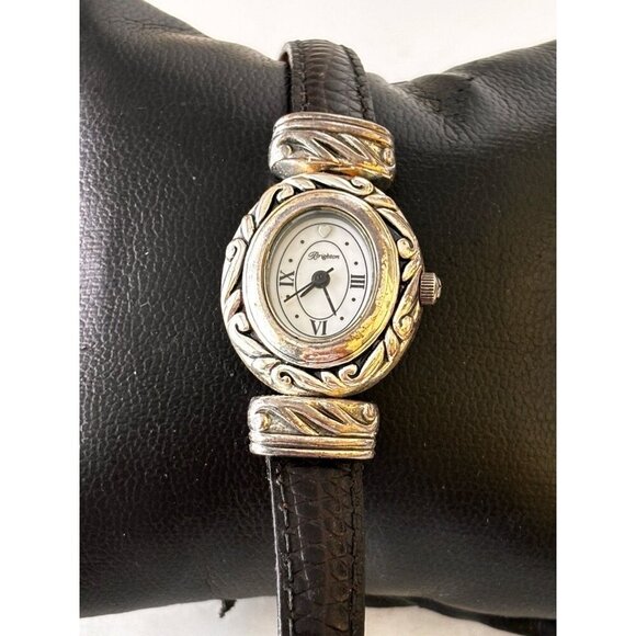 BRIGHTON Paris Women's Watch Vintage Analog Quartz Reversible Leather Band 22 mm - Picture 1 of 5
